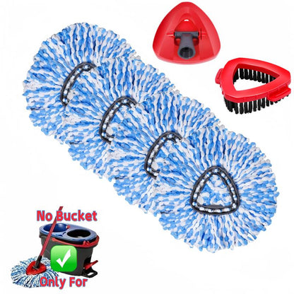 Spin Mop Head Replacement & Shower Floor Scrubber，Compatible with Ocedar Rinseclean 2 Tank Mop System,Microfiber Mop Refill Heads for Cleaning All Hard-Surfaced Floor