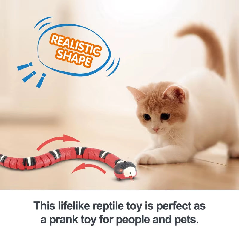 Pet Cat Toys Interactive Smart Sensing Snake Teasetoys Automatic Sensing Intelligent Obstacle Avoidance Indoor Play Cat Supplies