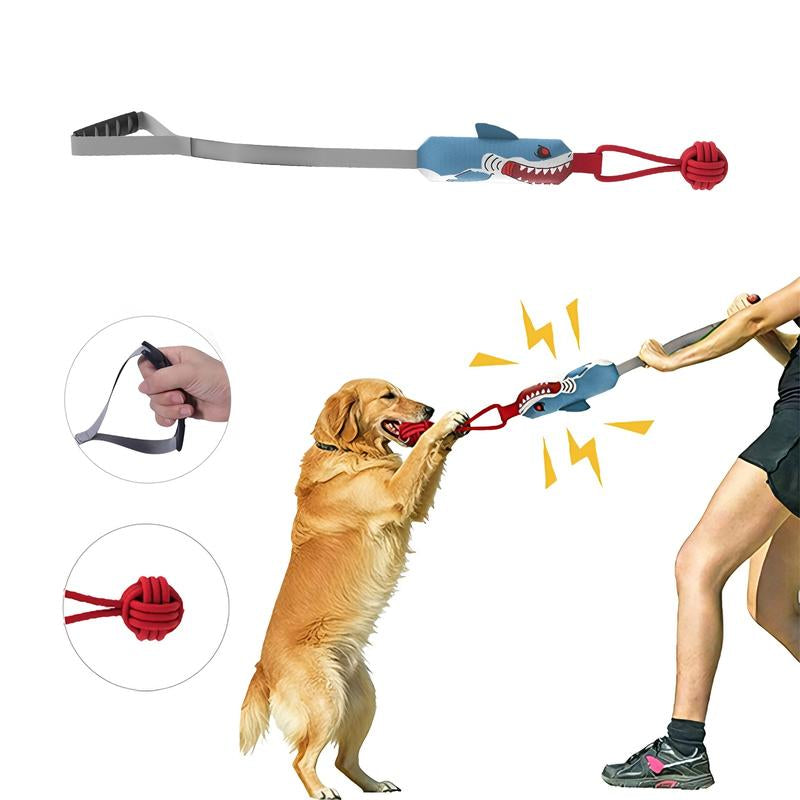 Dog Tug Toy, Interactive Pulling Toy with 1 Strong Handle and Bite-Resistant Small Ball, Dog Toy with a Sound Squeaky, Tug of War Interactive Toys for Puppies to Large Dogs to Grind the Teeth, Conserve Dog'S Energy and Strengthen Bond with Master Outdoor