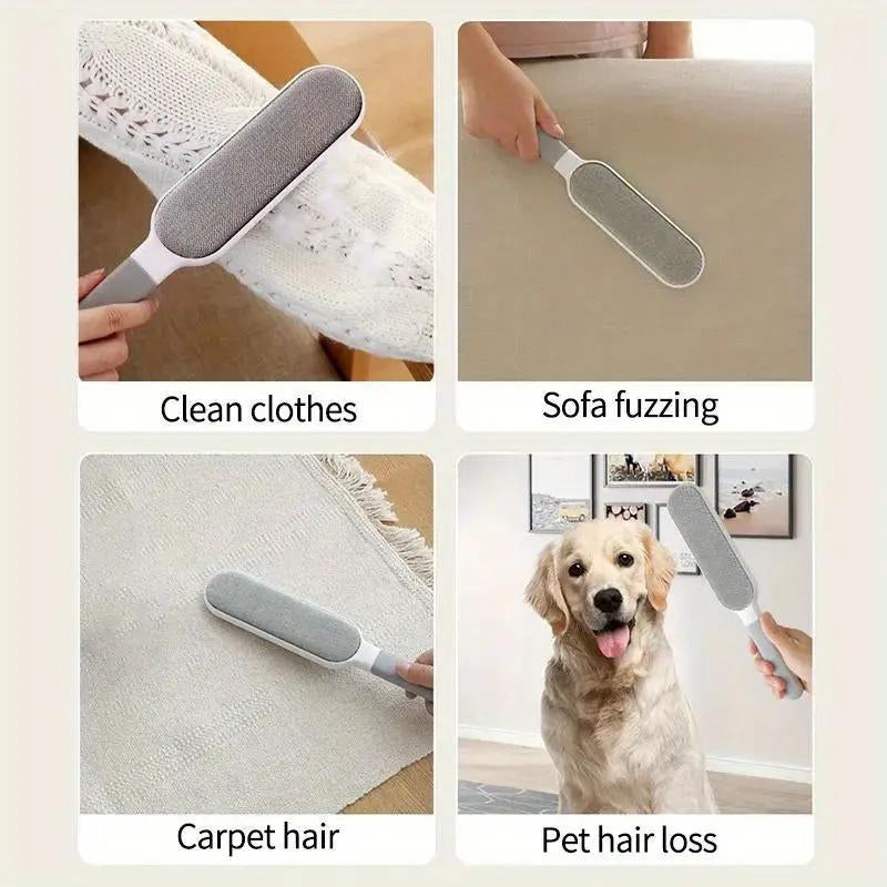 Reusable Dust Removal Brush, Double-Sided Pet Hair Remover, Manual Electrostatic Brush, Can Be Used in Multiple Places
