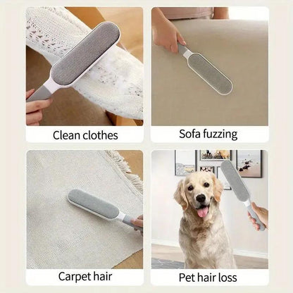 Reusable Dust Removal Brush, Double-Sided Pet Hair Remover, Manual Electrostatic Brush, Can Be Used in Multiple Places