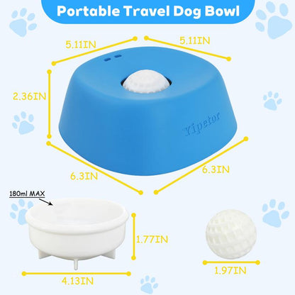 Yipetor Slow Feeder Dog Bowls for Liquid Treat, [Built-In Rolling Ball] No Spill Bone Broth Dog Licking Bowl, Multi-Purpose Puppy Yogurt Feeder Bowl for All Breeds Dietary Supplement/Post-Op Nutrition Feeding