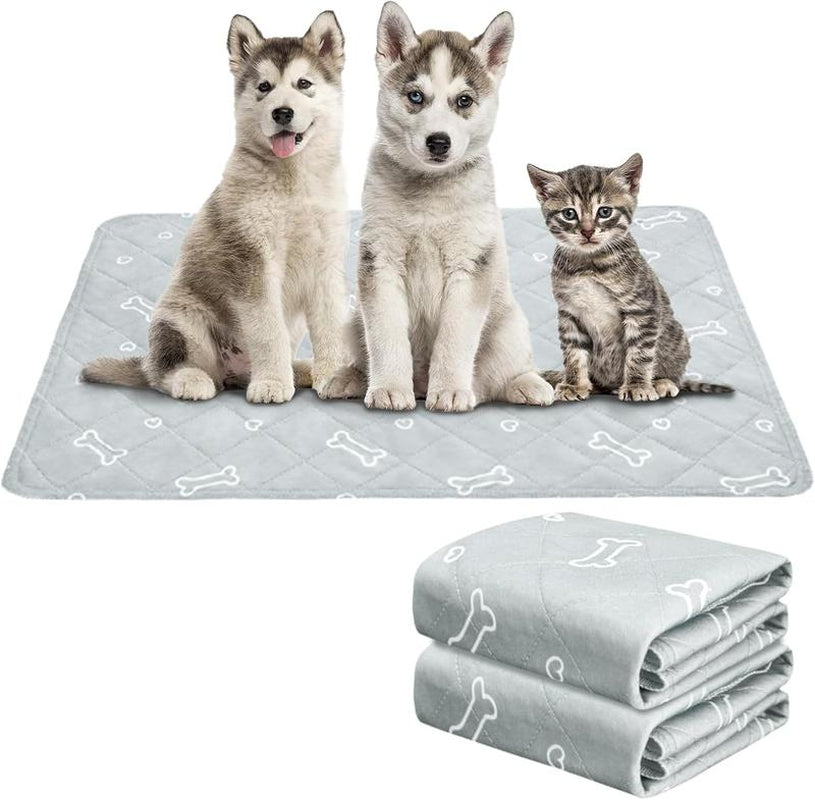 2Pcs Washable Pee Pads for Dogs - Super Absorbent Waterproof Reusable Puppy Pads Training Mats with Anti-Slip Bottom for Potty, Crate, Kennel, Playpen, Bed & Sofa, Pet Supplies