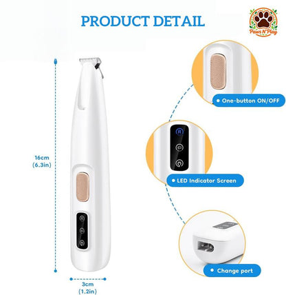 Pet Hair Trimmer, Multifunctional Pet Hair Trimmer Waterproof Rechargeable Shaver with LED Light for Paws Eyes Ears Face Buttocks for Small Dogs and Cats，50Db Quiet Shave Pet Pumpkin