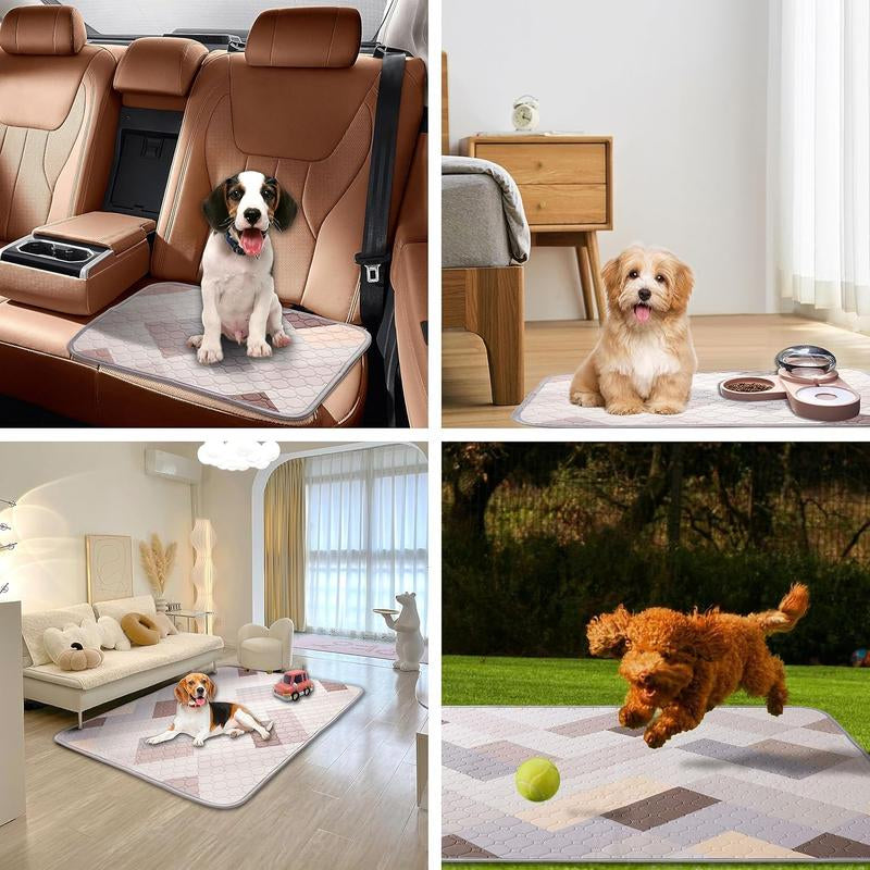 Washable Puppy Pads for Dog, 2 Packs 34"X36" / 18"X23" Small Pet Playpen Rugs and Mats Washable Litter Mats Easy Clean for Cats Rabbits Guniea Pigs Geometry Washable Reusable Dog Pee Pads Pet Training Pads Non Slip Mat Rug Highly Absorbent Flower