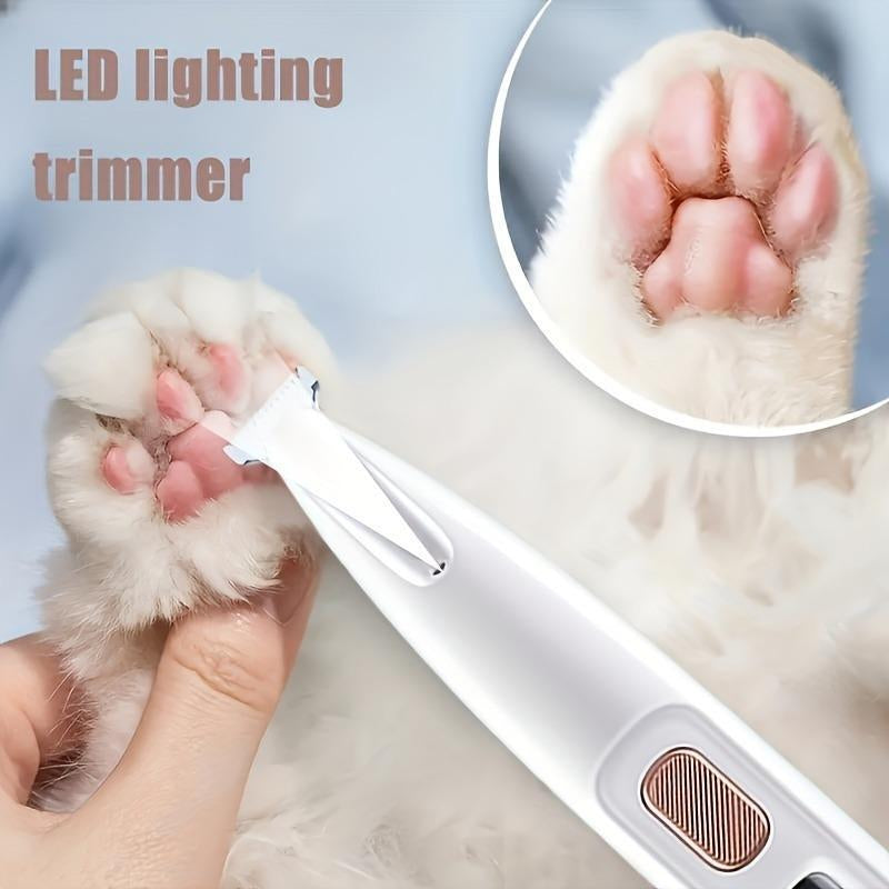 Rechargeable Pet Hair Trimmer Kit, Pet Paw Trimmer, Cordless Quiet Dog Trimmer for Grooming with LED Light, Small Dog Grooming Clippers for Dogs & Cats, Pet Grooming Tool,Waterproof, Low Noise Pet Shaver