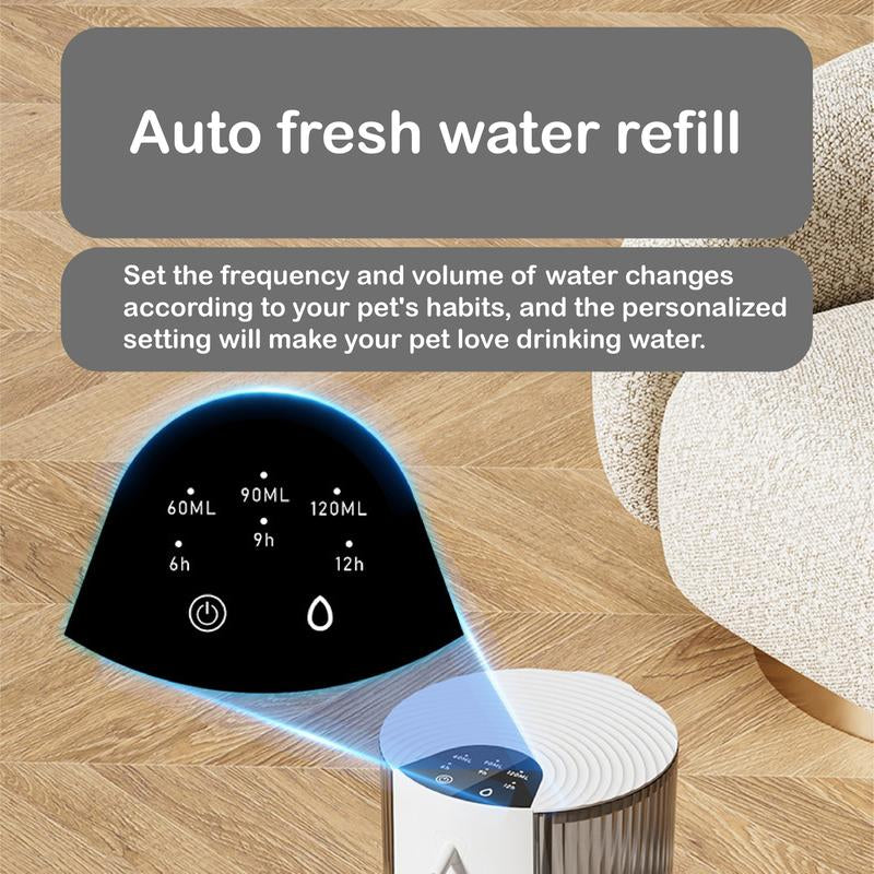 Smart Self-Refill Pet Water Fountain, Stainless Steel Bowl, 2025 New Arrival,Automatic Pet Water Dispenser, Pet Feeding Supplies for Small Dogs&Cats, Kitten Drinking Fountain, Dog&Cat Accessories, Cat Stuff, Cozyvibes Petlife.