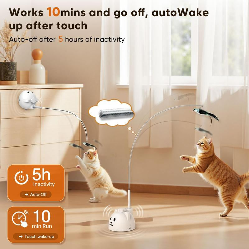 CATPICK Interactive Cat Toys for Indoor Cats Automatic Electric Flying Bird Feather Wand Toy with Automatic Function and Electric Flying Bird for Continuous Entertainment