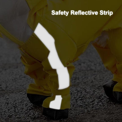 Dog Raincoats Clothing and Shoes Set, Full-Coverage Reflective Dog Jacket with Backbag, Dog Clothing with Boots Set for Small Medium Dogs