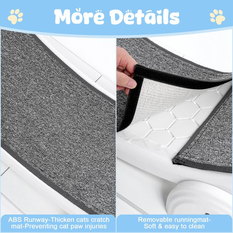 41-Inch Large Exercise Wheel for Cats, Super Silent Plastic Cat Running Wheel with Removable Soft Carpet Track & Built-In Counter, Supports up to 45 Lbs for Large Breed Cats, Ideal for Multi-Cat Use