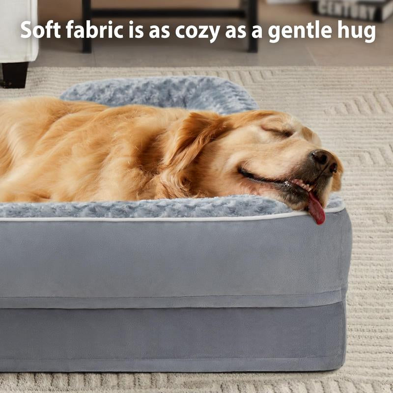 Large Dog Beds Washable Orthopedic Self Warming Bed Sofa Bed with Waterproof Lining Non Slip Bottom for Pet Sleeping Comfortable and Durable Xl/42X30X6.5Inch