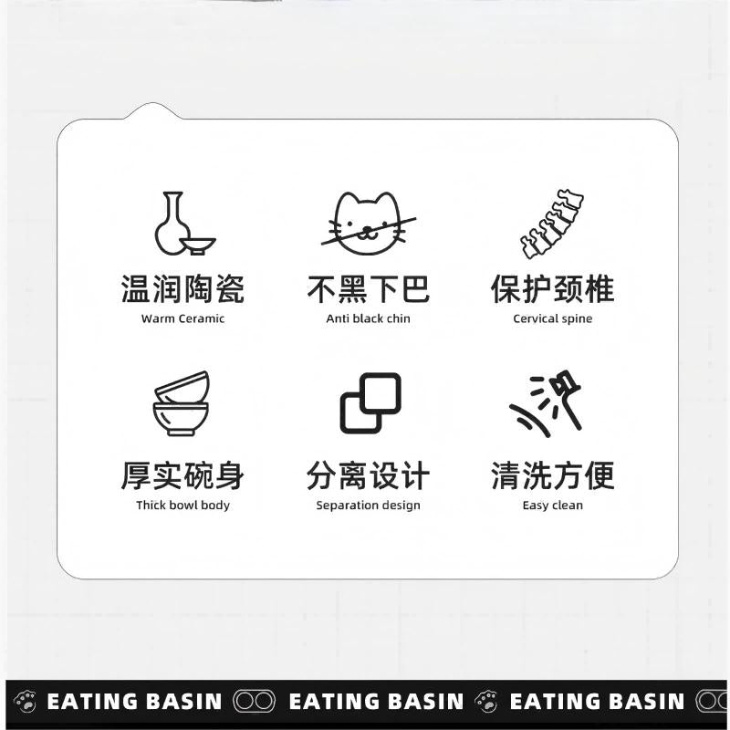 【Tiktokshopblackfriday】Ceramic Double Pet Bowl, Elevated Anti-Slip Food and Water Dish for Cats and Dogs Green