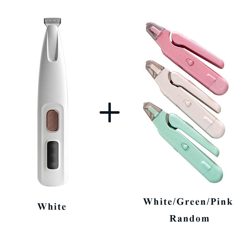 Pet Trimmer for Dogs and Cats Waterproof Shaver with LED Light 18Mm Widen Blade Multifunctional Clippers for Paws Eyes Ears Face Rump USB Rechargeable Grooming Accessories