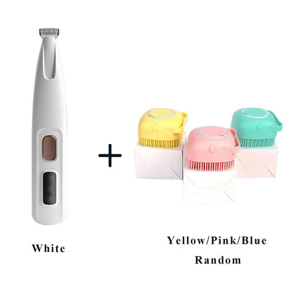 Pet Trimmer for Dogs and Cats Waterproof Shaver with LED Light 18Mm Widen Blade Multifunctional Clippers for Paws Eyes Ears Face Rump USB Rechargeable Grooming Accessories