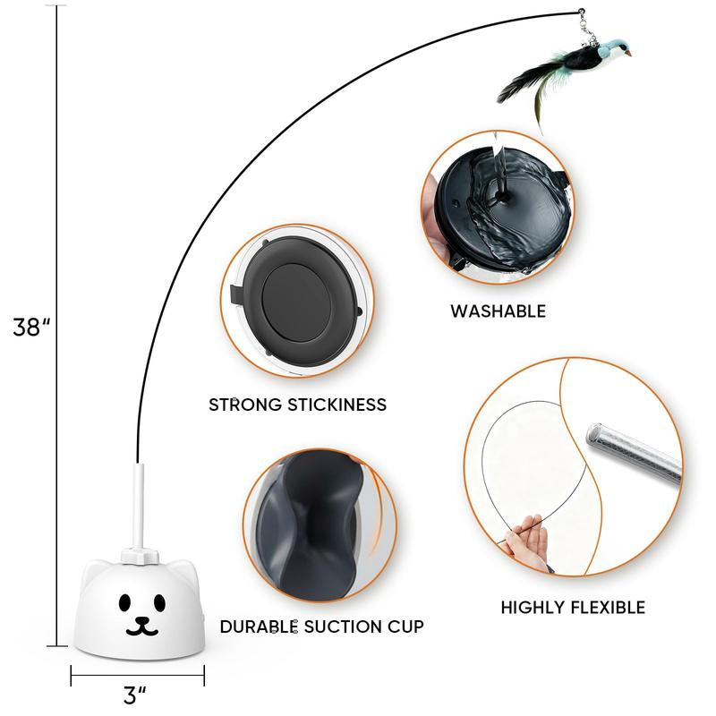 CATPICK Interactive Cat Toys for Indoor Cats Automatic Electric Flying Bird Feather Wand Toy with Automatic Function and Electric Flying Bird for Continuous Entertainment