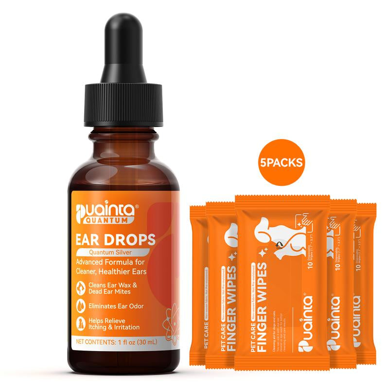 Puainta Dog Ear Cleaner Drops Vet Recommended - Quantum Silver for Itching, Irritation & Wax Build-Up, Made in USA, 1Oz