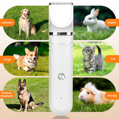Pet Clippers Grooming Kit Hair Clipper-Paw Trimmer- Rechargeable - Cordless Quiet Nail Grinder Shaver for Cats Dogs and Other Pets Groomer Tools