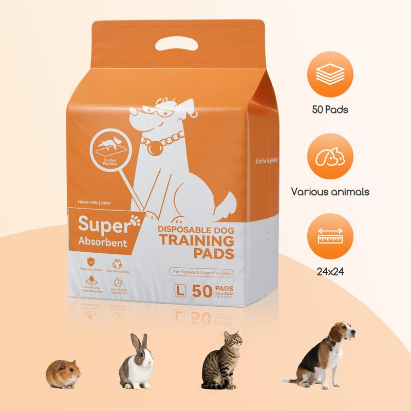 Meowant Puppy Pads, Large Dog Pee Pads, 6-Layer Super Absorbent & Quick-Dry Leak-Proof Disposable Pee Potty Training Pads for Dogs and Cats