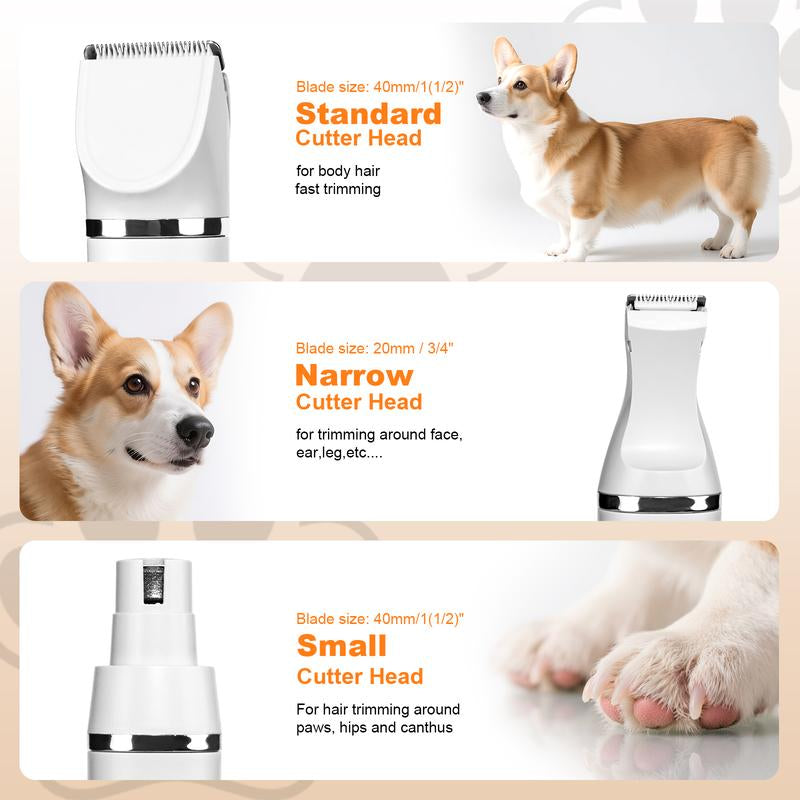 Pet Clippers Grooming Kit Hair Clipper-Paw Trimmer- Rechargeable - Cordless Quiet Nail Grinder Shaver for Cats Dogs and Other Pets Groomer Tools