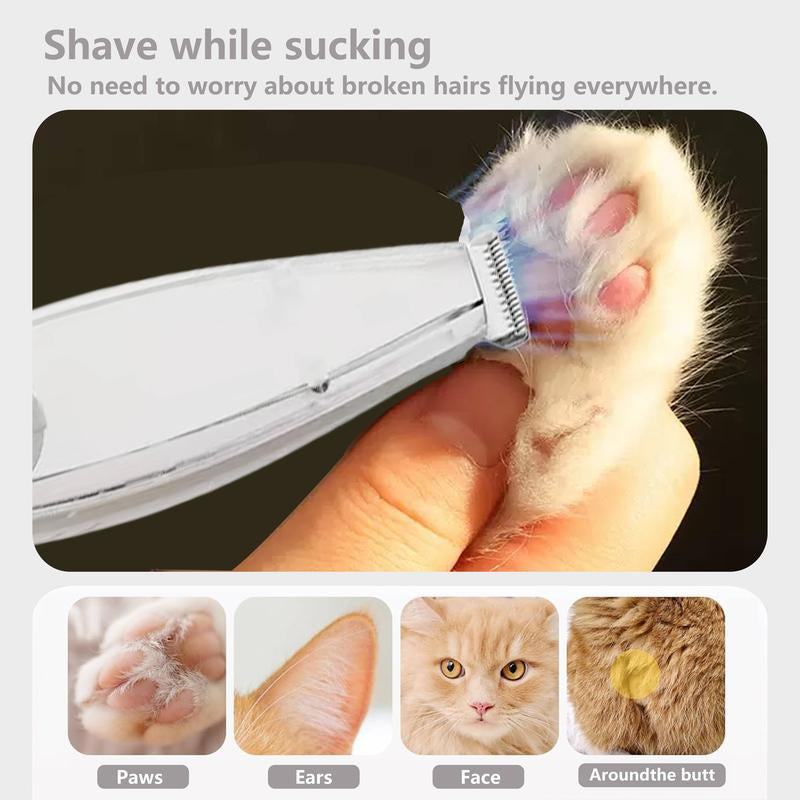 [Bb]Cordless Silent Dog Clipper with Shaving & Suction Functions, Rechargeable Pet Hair Trimmer Kit, Pet Paw Trimmer, Small Grooming Scissors for Dogs and Cats, Pet Grooming Tools, Low-Noise Pet Hair Clipper
