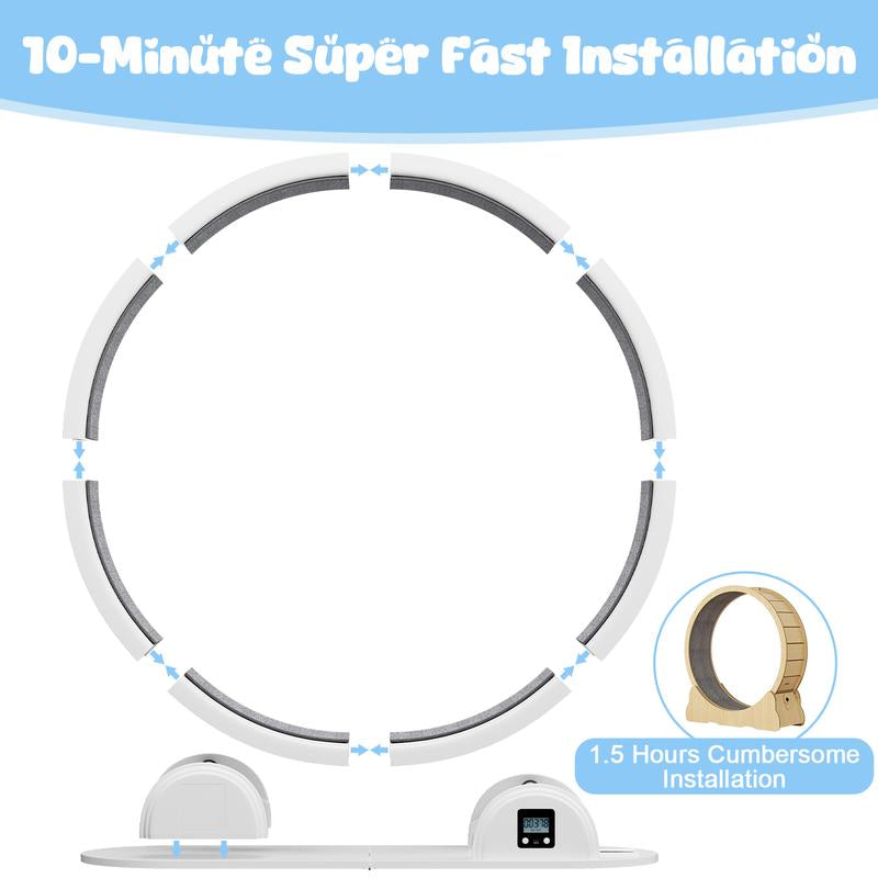 41-Inch Large Exercise Wheel for Cats, Super Silent Plastic Cat Running Wheel with Removable Soft Carpet Track & Built-In Counter, Supports up to 45 Lbs for Large Breed Cats, Ideal for Multi-Cat Use