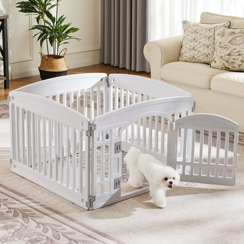 Dog Playpen Safe & 4/6-Panel Secure Indoor/Outdoor Pet Fence | Folding & Portable | Ideal for Small to Medium Dogs | Easy to Clean