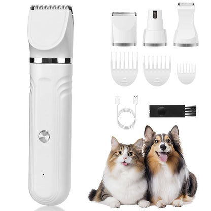 Pet Clippers Grooming Kit Hair Clipper-Paw Trimmer- Rechargeable - Cordless Quiet Nail Grinder Shaver for Cats Dogs and Other Pets Groomer Tools