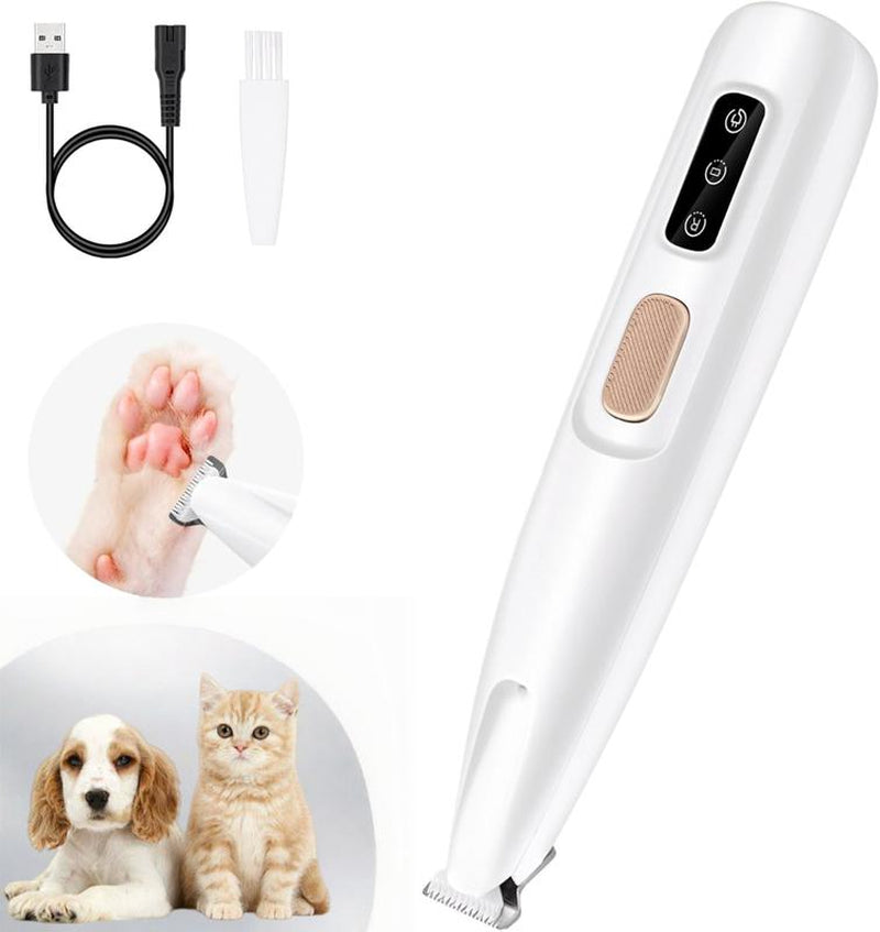 Pet Hair Trimmer, Multifunctional Pet Hair Trimmer Waterproof Rechargeable Shaver with LED Light for Paws Eyes Ears Face Buttocks for Small Dogs and Cats，50Db Quiet Shave Pet Pumpkin