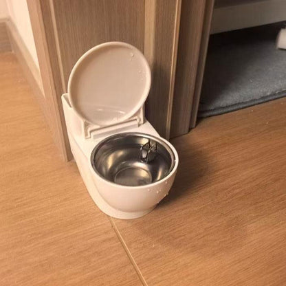 Toilet Water Dish for Pets Ceramic Toilet Shaped Pet Water Dispenser for Cat Dog Small Funny Bowl for Dogs and Cats Hilarious Gravity Pet Fountain