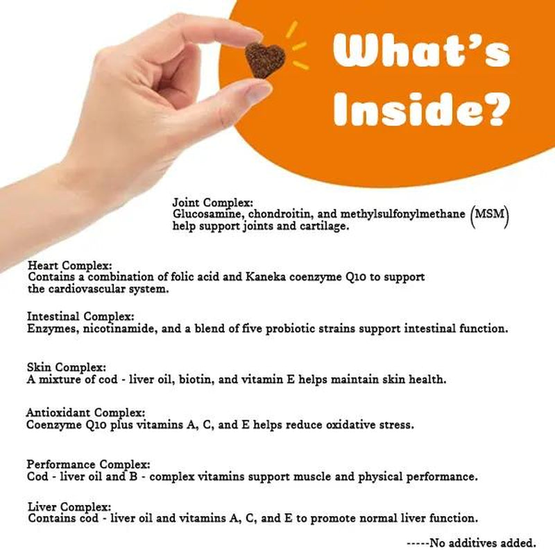 Pet Daddy 8-In-1 Multivitamin Bites for Dogs - 120 Chews for Joint Skin Omega 3 Support - Heart Immune Health - Coq10 Cod Liver Oil