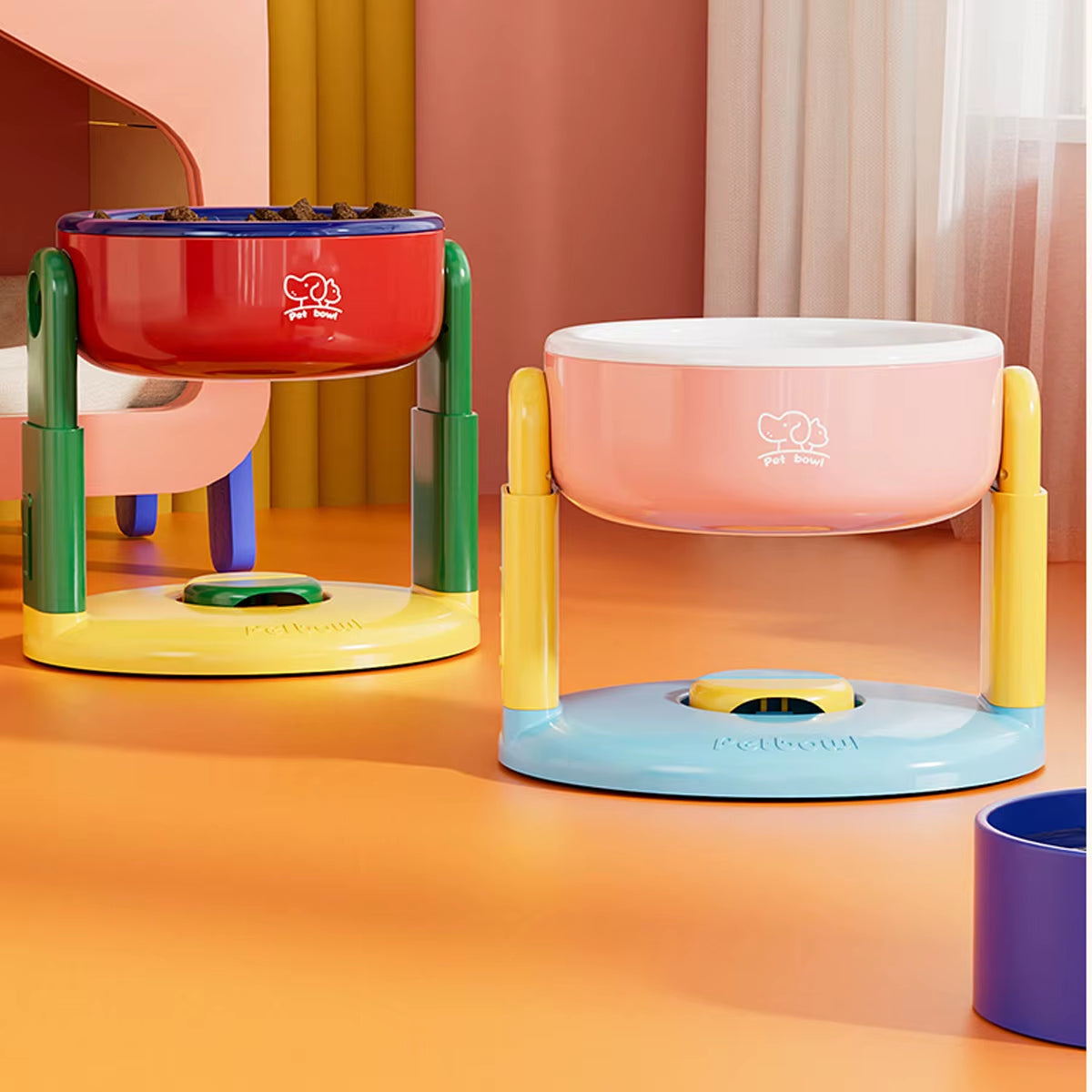 1PC Pet Suction Cup Bowl with 3 Adjustable Height Suitable for Dogs Cats to Protect the Cervical Vertebrae Pet Feeder Water Bowl