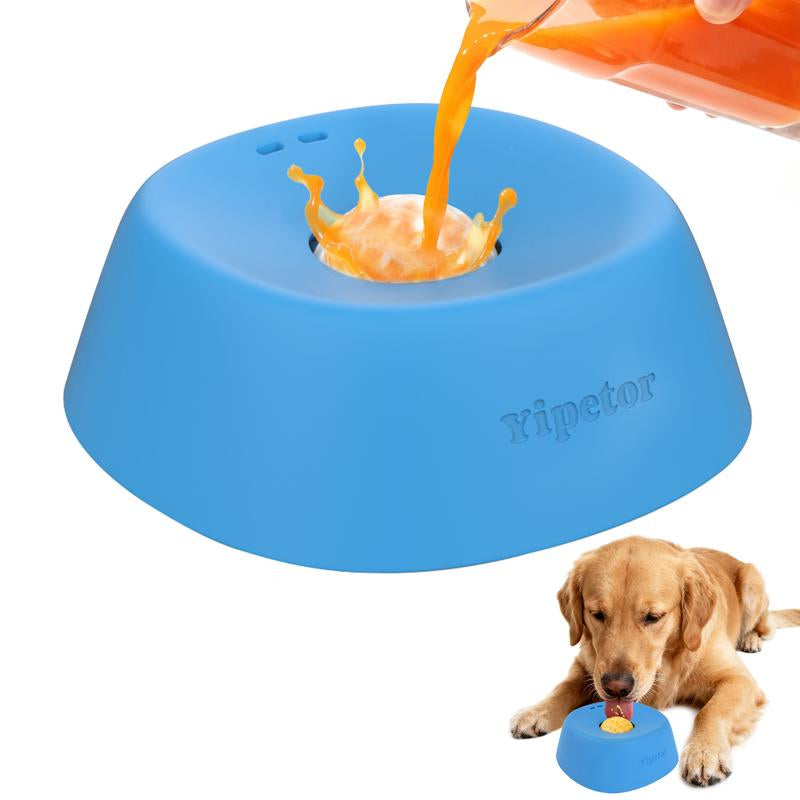 Yipetor Slow Feeder Dog Bowls for Liquid Treat, [Built-In Rolling Ball] No Spill Bone Broth Dog Licking Bowl, Multi-Purpose Puppy Yogurt Feeder Bowl for All Breeds Dietary Supplement/Post-Op Nutrition Feeding