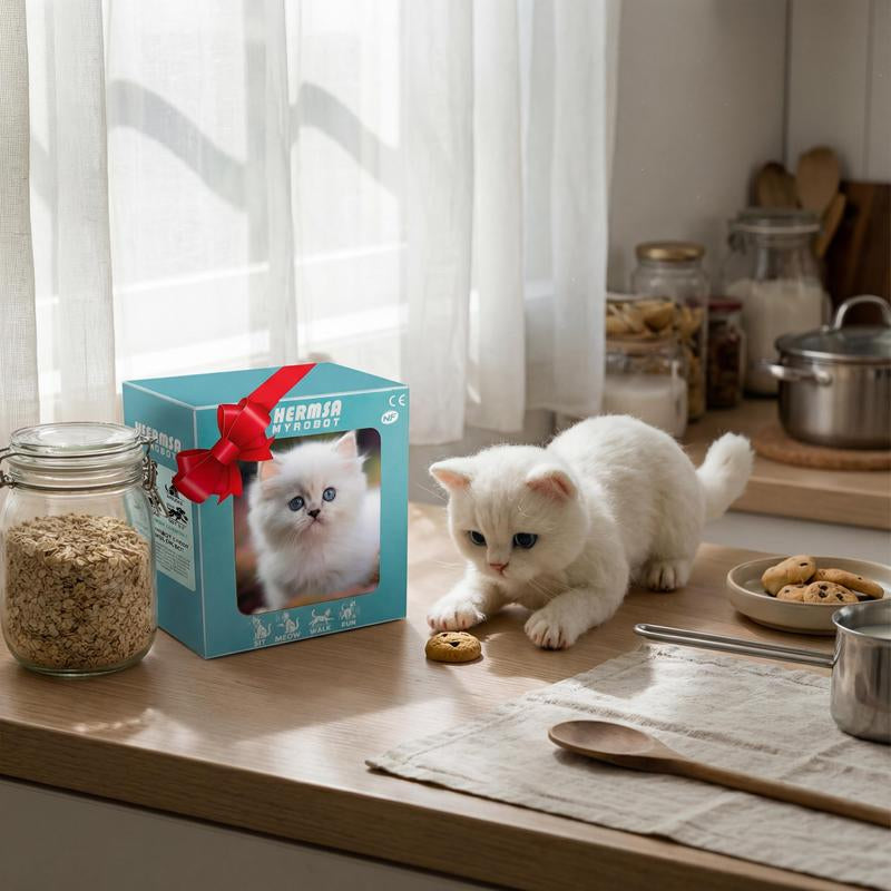 Interactive Robot Kitten, Realistic Plushholiday Haulrobotic Cat Toy That Walks, Wags Tail & Makessounds, Cute Pet Toy Gift for Kids & Adults, Perfectchristmas Present