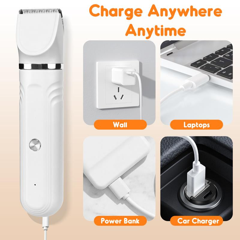 Pet Clippers Grooming Kit Hair Clipper-Paw Trimmer- Rechargeable - Cordless Quiet Nail Grinder Shaver for Cats Dogs and Other Pets Groomer Tools