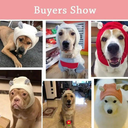 Dog Silent Ear Muffs, Noise Protection Ear Covers, Large Dogs Knitted Hat Ears, Fabric Material, Pets Supplies