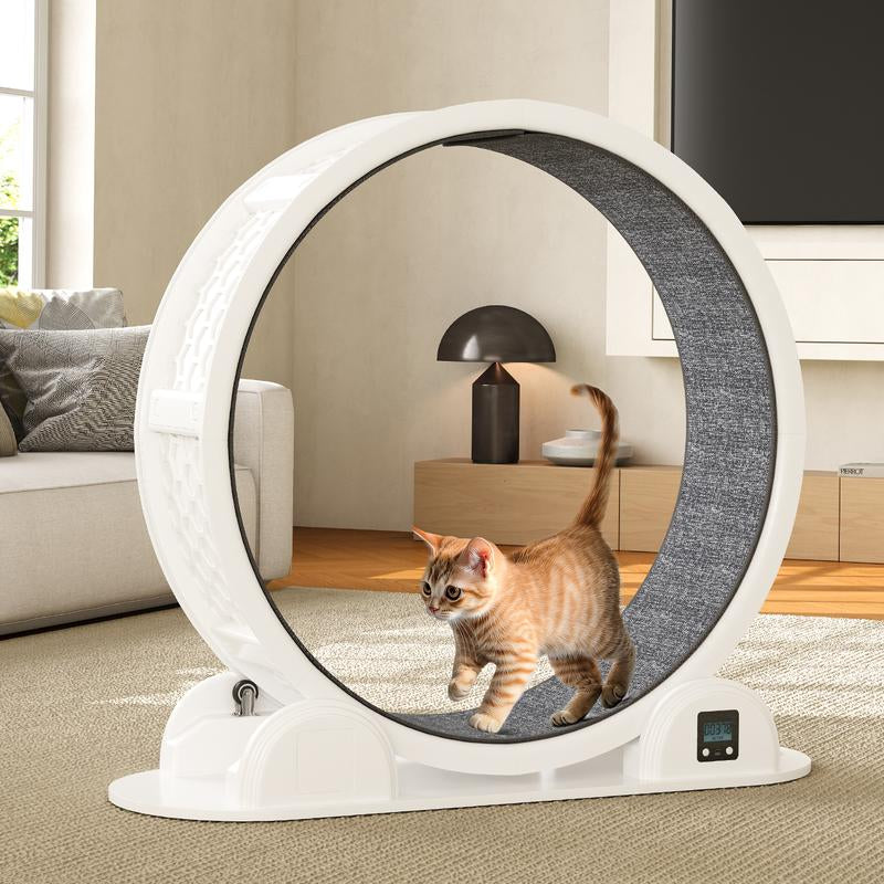 41-Inch Large Exercise Wheel for Cats, Super Silent Plastic Cat Running Wheel with Removable Soft Carpet Track & Built-In Counter, Supports up to 45 Lbs for Large Breed Cats, Ideal for Multi-Cat Use