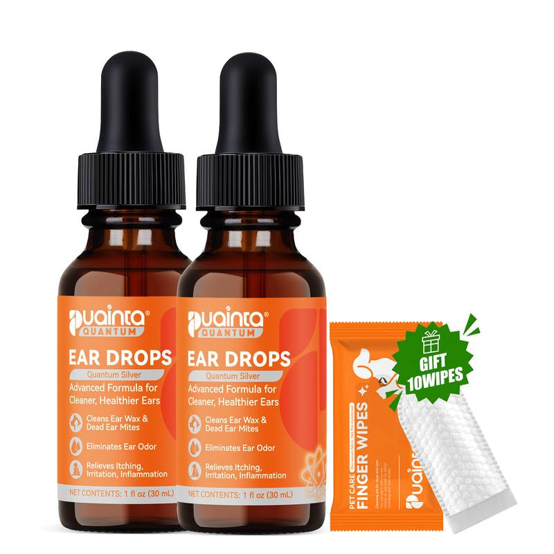 Puainta Dog Ear Cleaner Drops Vet Recommended - Quantum Silver for Itching, Irritation & Wax Build-Up, Made in USA, 1Oz
