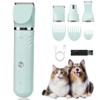 Pet Clippers Grooming Kit Hair Clipper-Paw Trimmer- Rechargeable - Cordless Quiet Nail Grinder Shaver for Cats Dogs and Other Pets Groomer Tools