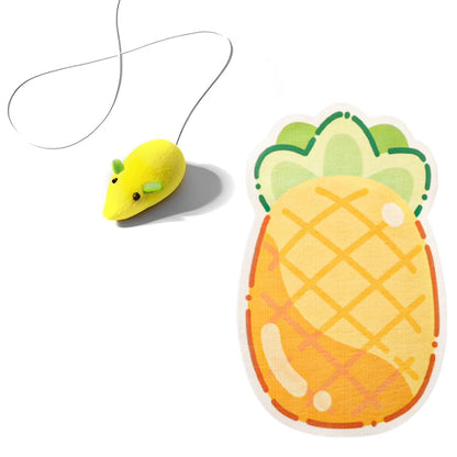 Self-Adhesive Cat Scratcher with Random Hanging Cat Toy Wall Mounted Felt Cat Scratch Mat Cats Scratcher Pad Carpet Cat Supply