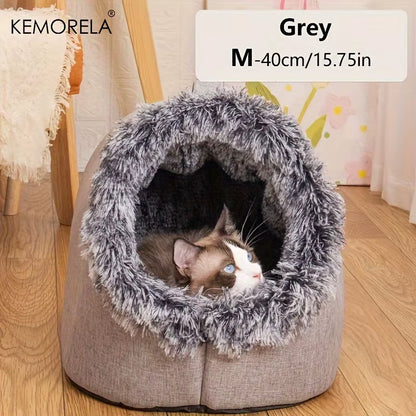 Cat Bed Comfortable Pet Sleeping Bed, Portable Cat Bed Warm and Thickened Pet Bed with Handle Portable Cat Bed