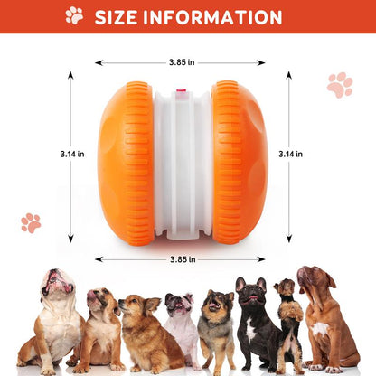 QGI Interactive Dog Ball, Random Path Electric Automatic Moving and Rolling Dog Toy with Rope for Small Medium Large Dogs, Motion-Activated Dog Stimulation Toy for Boredom Relief