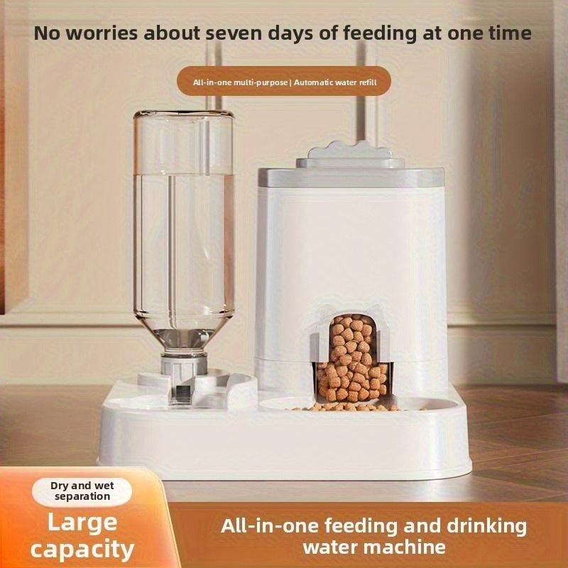 Automatic Cat Dog Water Dispenser Integrated Bowl, Automatic Water Feeder, 0.26-2.64 Gallon Capacity, No Battery Needed, Modern Design, Easy Clean