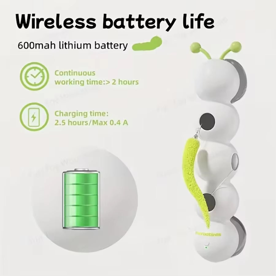 Caterpillar Pet Cat, Caterpillar Toy, Electric Self-Entertainment and Boredom Relief Device, Suction Cup Interactive Smart Pet C