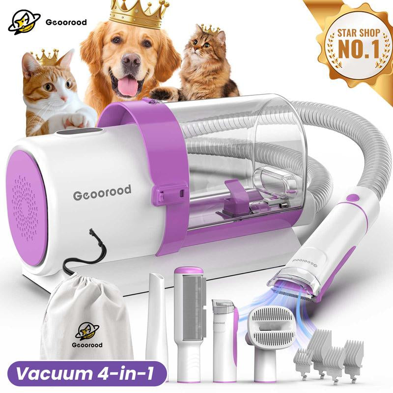 Holiday Haul - Geoorood Dog Grooming All-In-One Kit with Vacuum Brush 2.5L Large Pog, Stainless Steel Blades Lightweight Design 13Kpa Suction Force Portable Cleaning Set #Tiktokshopholidayhaul