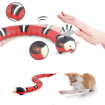 Pet Cat Toys Interactive Smart Sensing Snake Teasetoys Automatic Sensing Intelligent Obstacle Avoidance Indoor Play Cat Supplies