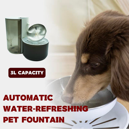 Smart Self-Refill Pet Water Fountain, Stainless Steel Bowl, 2025 New Arrival,Automatic Pet Water Dispenser, Pet Feeding Supplies for Small Dogs&Cats, Kitten Drinking Fountain, Dog&Cat Accessories, Cat Stuff, Cozyvibes Petlife.