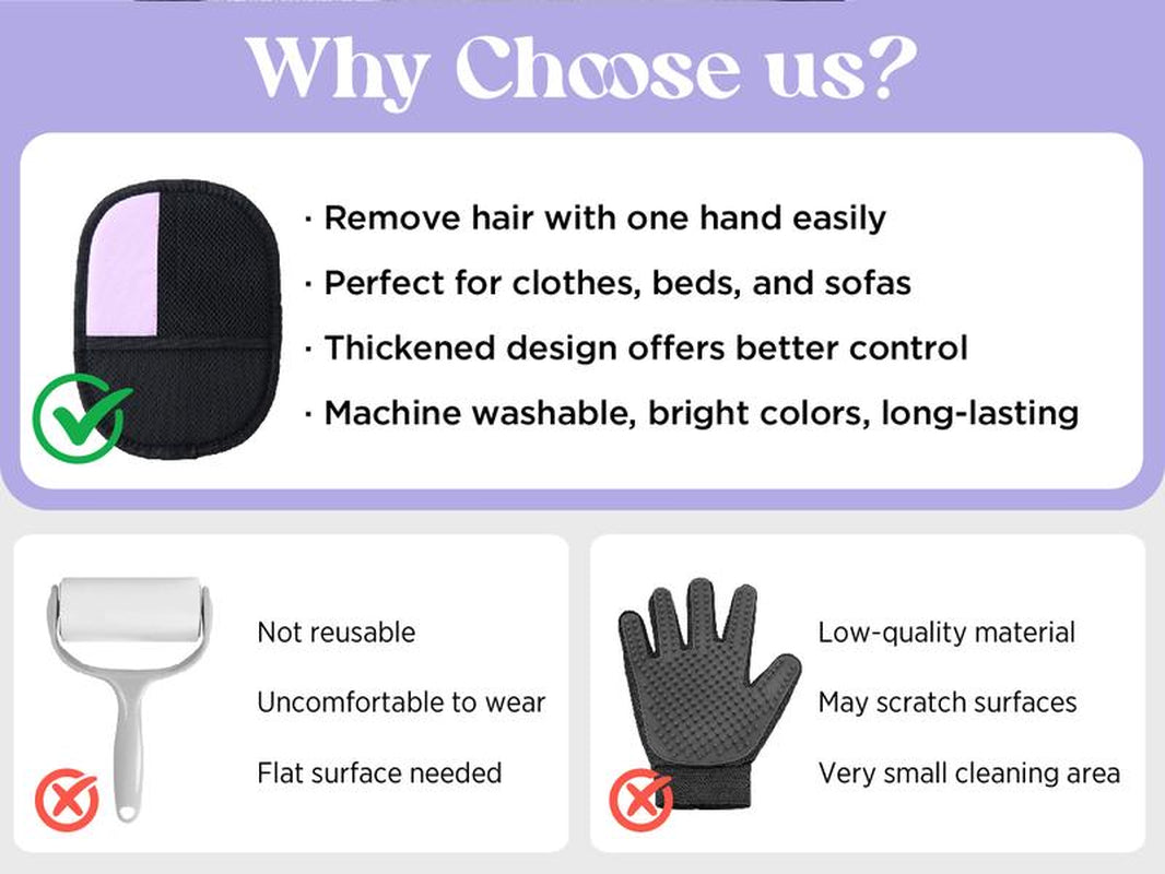 Lesure Pet Hair Remover Glove Electrostatic Removal for Dog & Cat Reusable for Carpet Couch Clothing Furniture One-Hand Hair Removal Machine Washable Travel-Friendly Multi-Surface Use, Tiktokshopblackfriday Choice