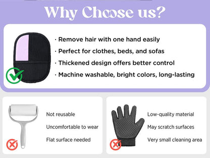Lesure Pet Hair Remover Glove Electrostatic Removal for Dog & Cat Reusable for Carpet Couch Clothing Furniture One-Hand Hair Removal Machine Washable Travel-Friendly Multi-Surface Use, Tiktokshopblackfriday Choice