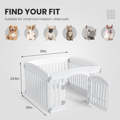 Dog Playpen Safe & 4/6-Panel Secure Indoor/Outdoor Pet Fence | Folding & Portable | Ideal for Small to Medium Dogs | Easy to Clean