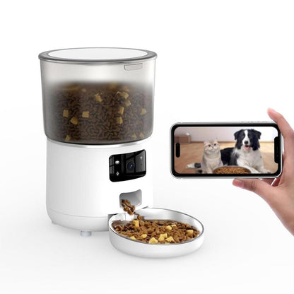 NPET Smart Automatic Pet Feeder Wifi Cat & Dog Food Dispenser with APP Remote Control 4L Large Capacity 1-9 Meals Schedule 10S Voice Recording Desiccant Storage Easy to Clean Timed Feeding for Cats and Small Dogs